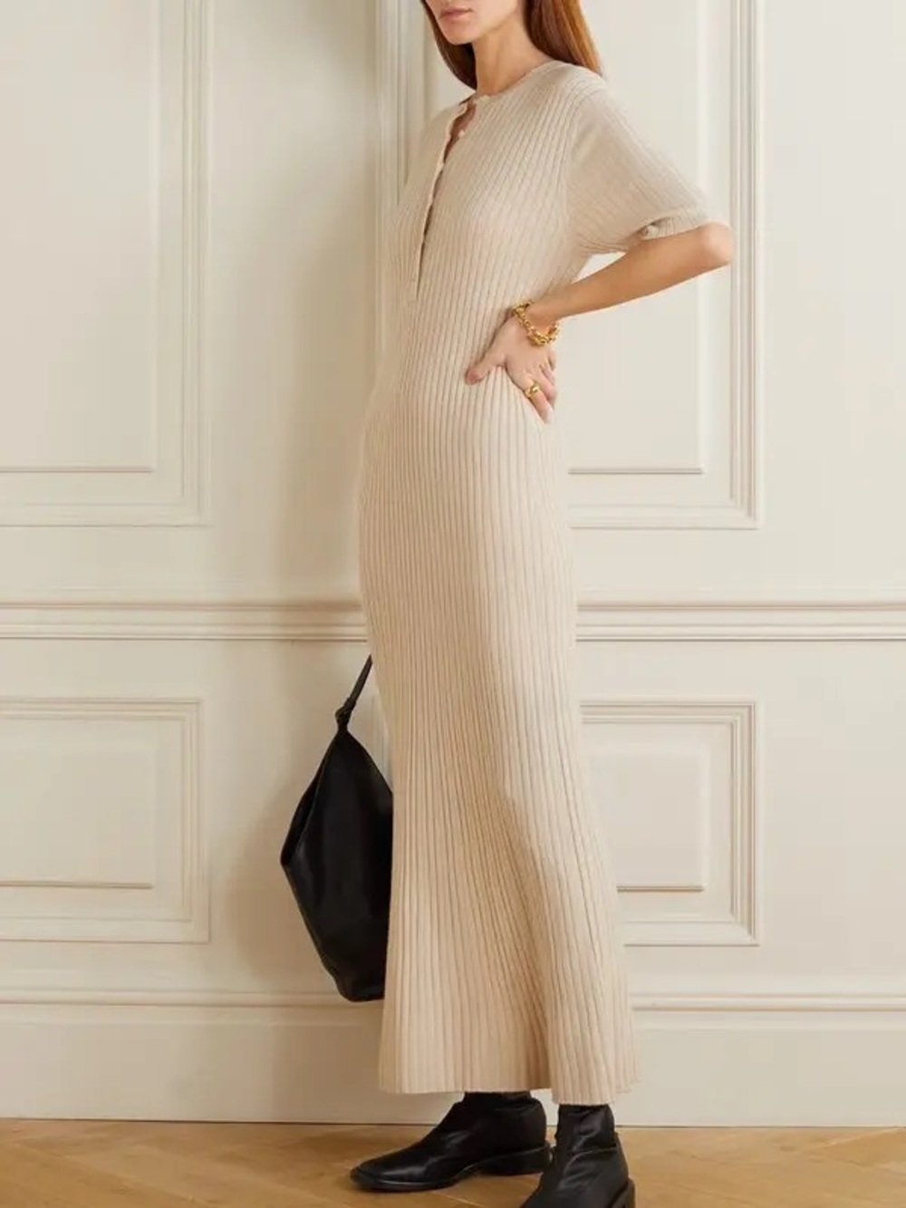 Lou Lou studio Erdan Ribbed Wool and Cashmere-blend maxi dress